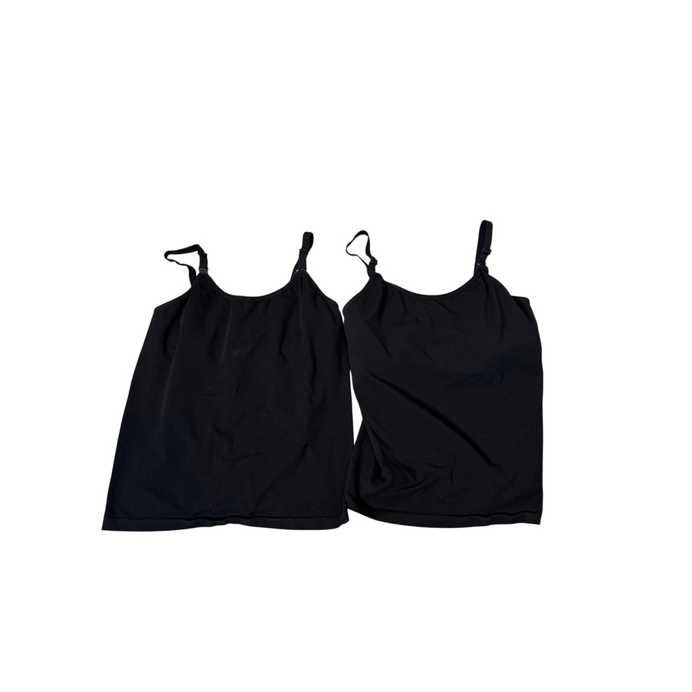 kindred bravley bamboo nursing Tank Tops Black‎ Built in Bra 2 Pack